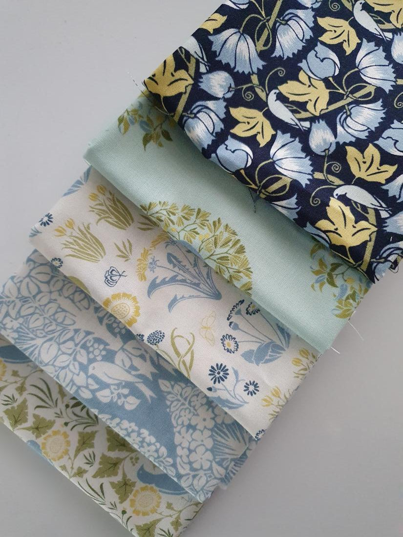 Birds in Nature Design by Voysey Fat Quarter Bundle  100% Cotton