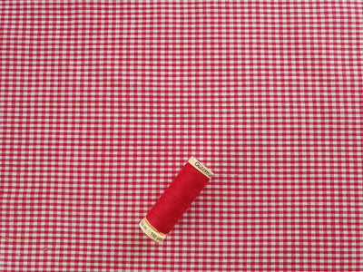 Gingham Mini Check Red & White 100% Cotton