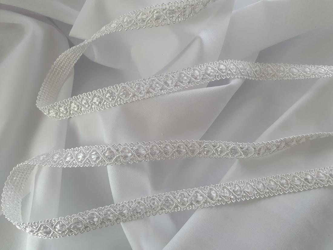 Chain Effect Gimp Braid Trim Upholstery Edging White 15mm wide