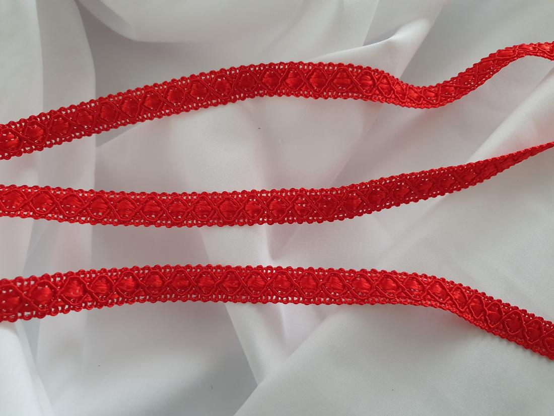 Chain Effect Gimp Braid Trim Upholstery Edging Red 15mm wide