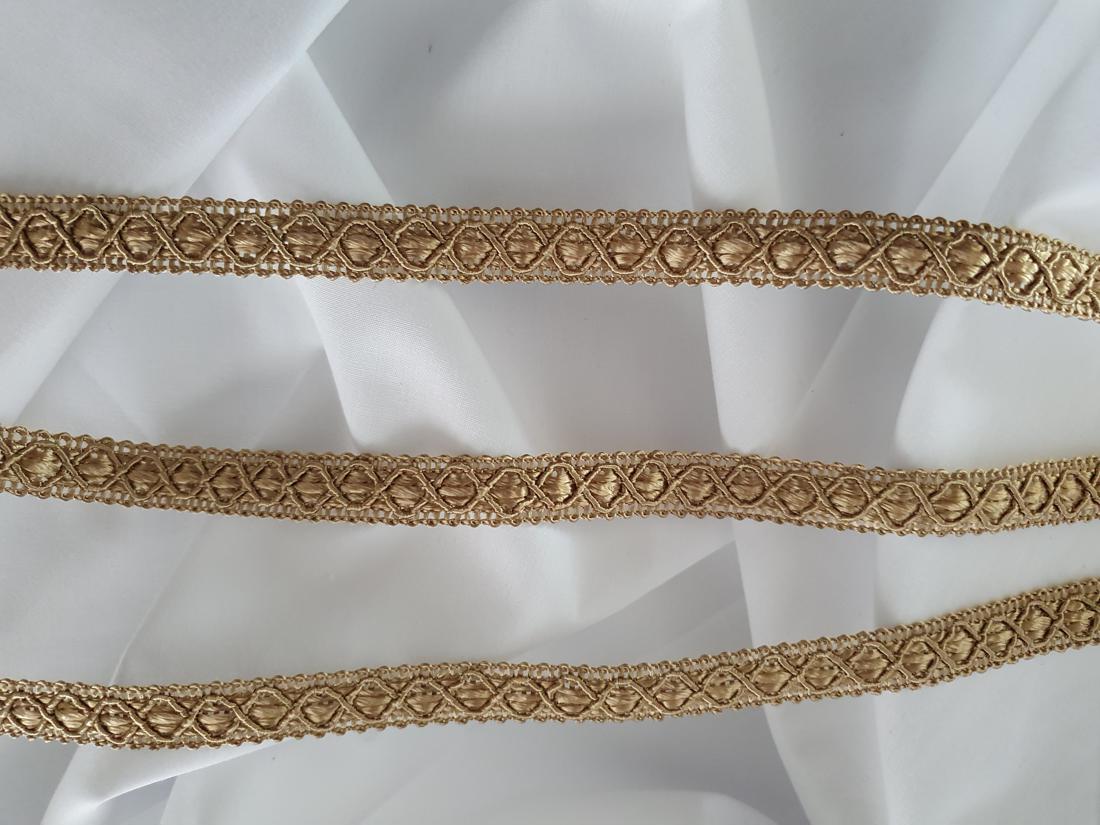 Chain Effect Gimp Braid Trim Upholstery Edging Gold 15mm wide