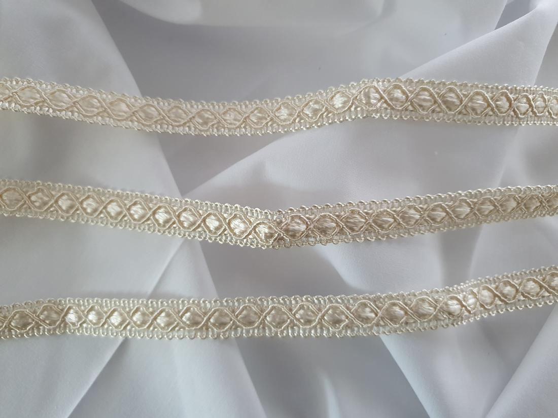 Chain Effect Gimp Braid Trim Upholstery Edging Ivory 15mm wide