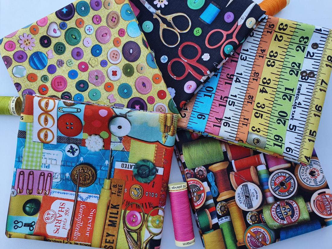 I&#39;ve Got A Notion by Shelley Davies for Northcott Fat Quarter Bundle 100% Cotton