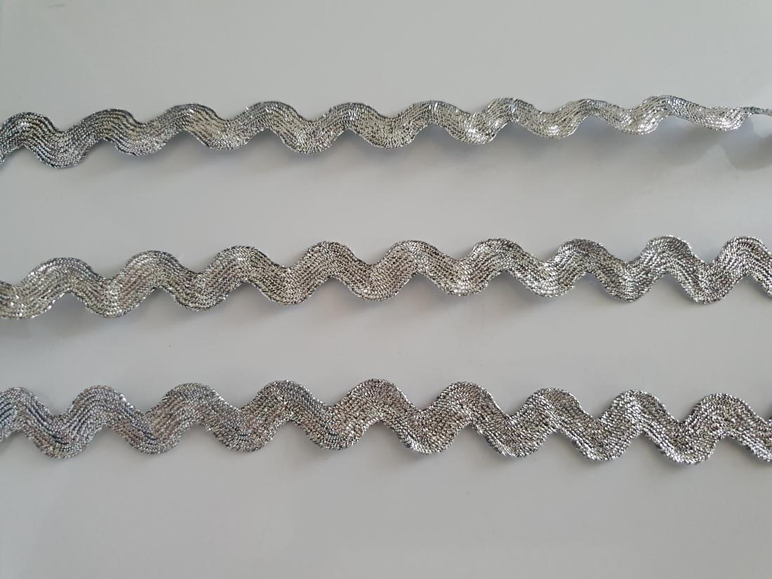 Ric Rac Trim Premium Quality Lurex Silver 15mm Wide - The Little Fabric ...