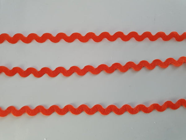 Ric Rac Trim Premium Quality Orange 5mm Wide - The Little Fabric Shop