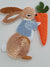 Cute Little Bunny Rabbit With Carrot Iron On or Sew on Embroidered Fabric Motif