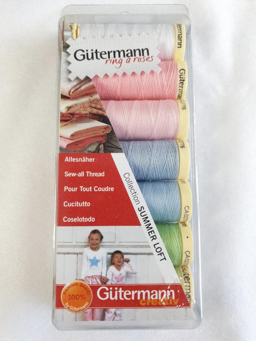 Gutermann Sew All Thread Summer Loft Box Set 100m x 7 Colors