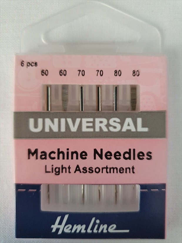 Hemline Fine-Medium Sewing Machine Needles 60-80