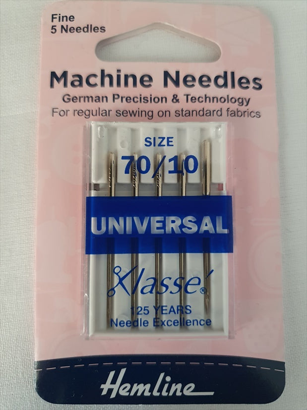 Hemline Fine Sewing Machine Needles 70/10