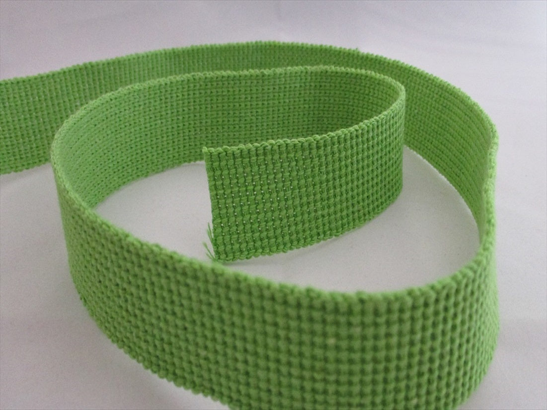 Plain Apple Green Webbing Cotton Acrylic Mix 30mm wide