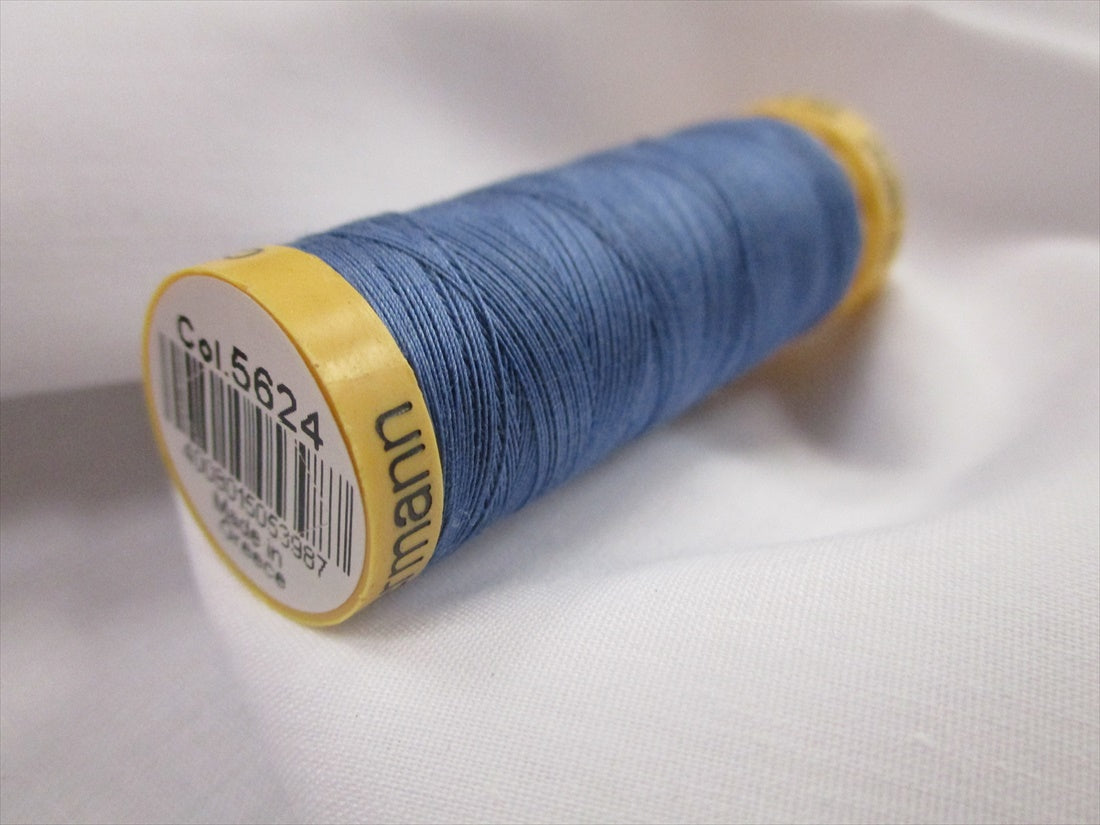 Gutermann 5624 Mid Blue Natural Cotton Sewing Thread