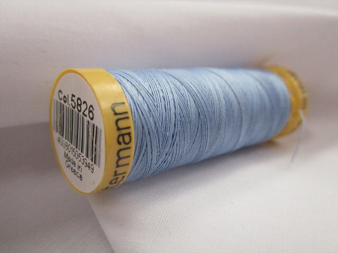 Gutermann 5826 Powder Blue Natural Cotton Sewing Thread