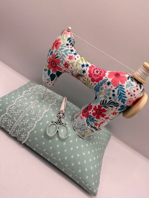 Free Sewing Machine Pin Cushion Pattern designed by Jane O'Connell - The  Little Fabric Shop