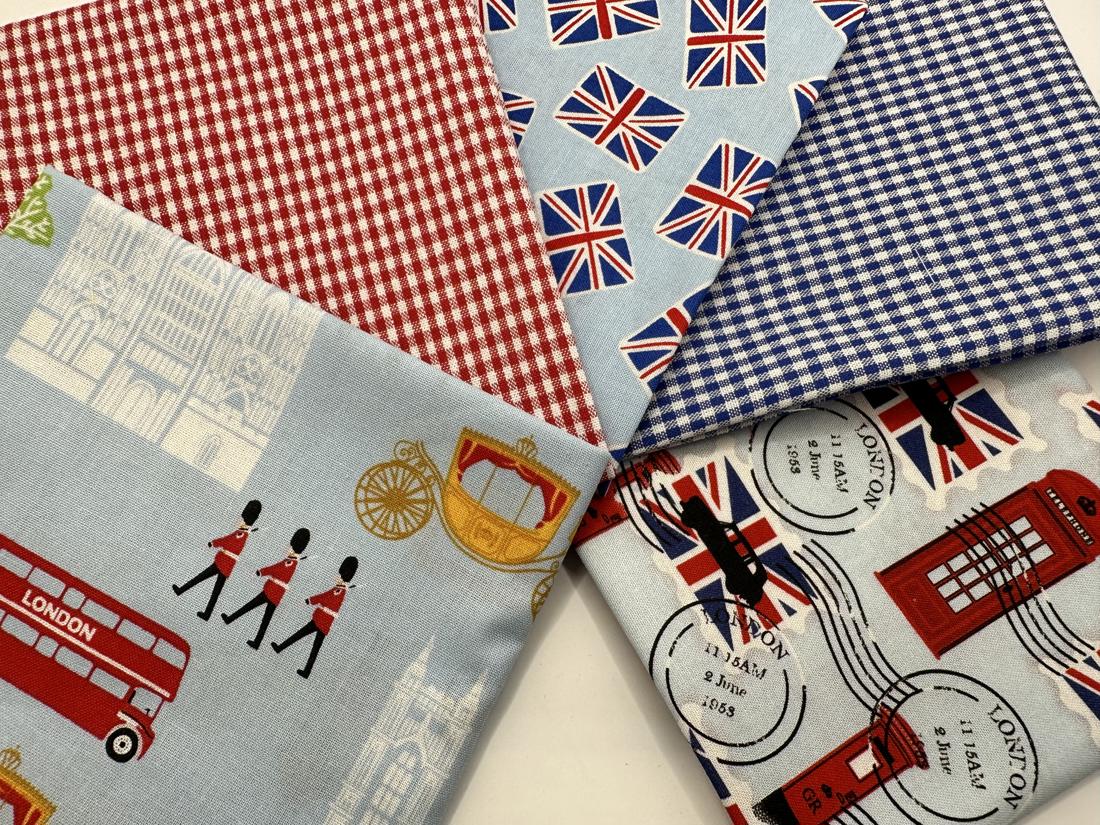 London Theme Jubilee Fat Quarter Bundle 100% Cotton