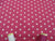 Stars 8mm White on a Cerise Background 100% Cotton