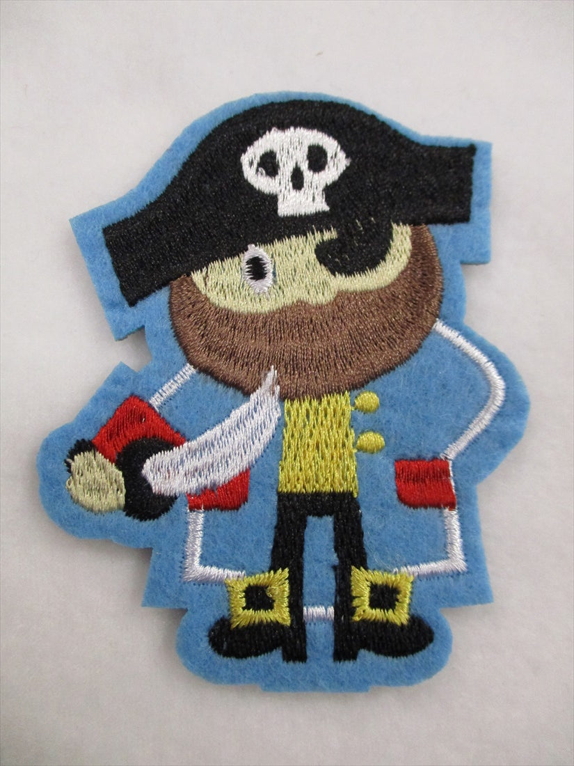 Pirate Sew on or Stick on Embroidered Fabric Motif 8.5cm x 8cm