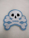 Skull Sew on or Stick on Embroidered Fabric Motif 7.5cm x 8cm