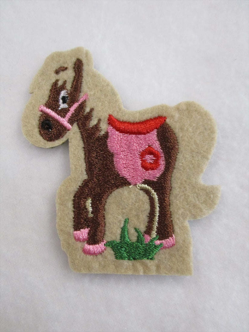 Donkey Sew on or Stick on Embroidered Fabric Motif 6.5cm x 6cm