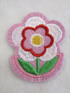 Flower Sew on or Stick on Embroidered Fabric Motif 7.5cm x 9cm