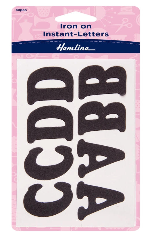 Iron-On Instant Letters: Black - 40pcs – The Little Fabric Shop